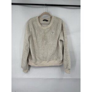 Abercrombie & Fitch Sherpa Pullover Sweatshirt Women Medium Cream Granolagirl